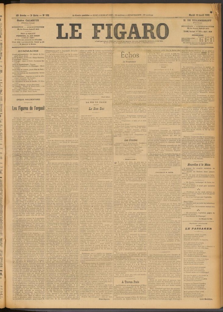 Miniatura de Le Figaro del 13 de abril de 1909