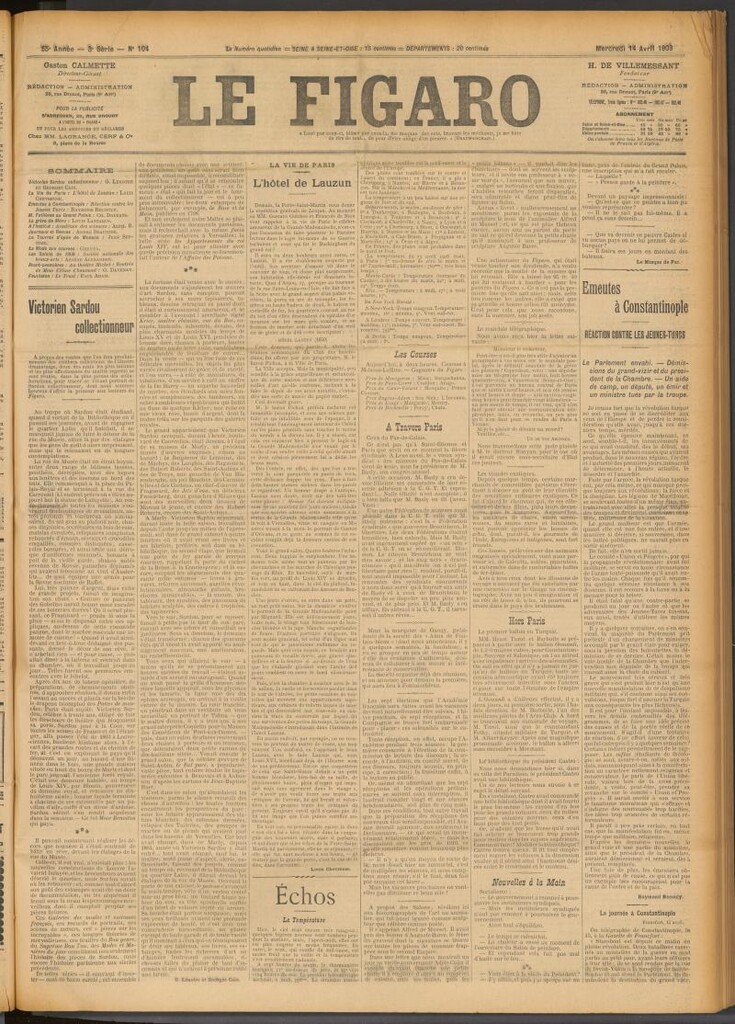 Miniatura de Le Figaro del 14 de abril de 1909