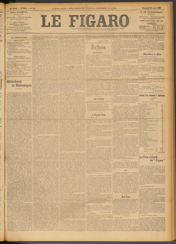 Miniatura de Le Figaro del 21 de abril de 1909