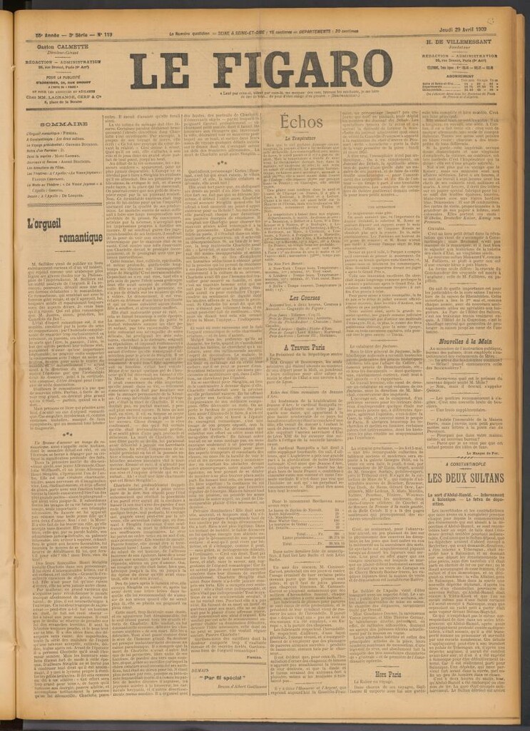 Miniatura de Le Figaro del 29 de abril de 1909