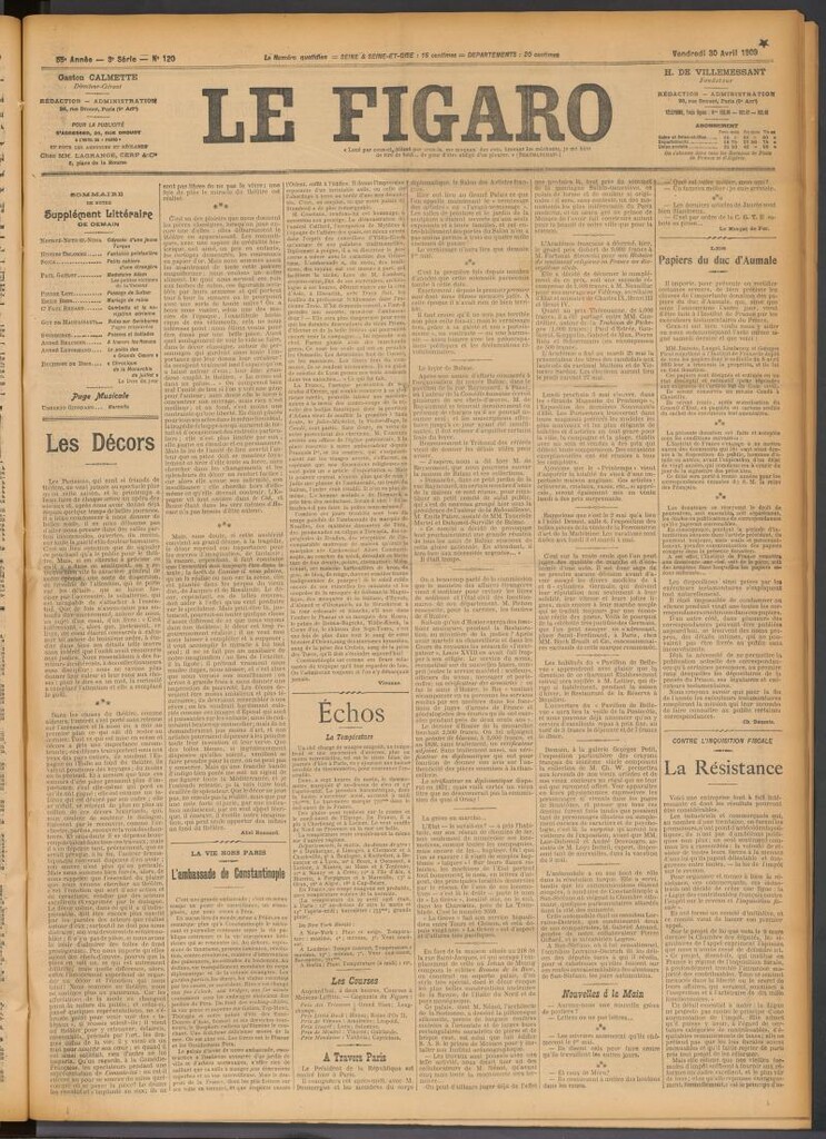 Miniatura de Le Figaro del 30 de abril de 1909