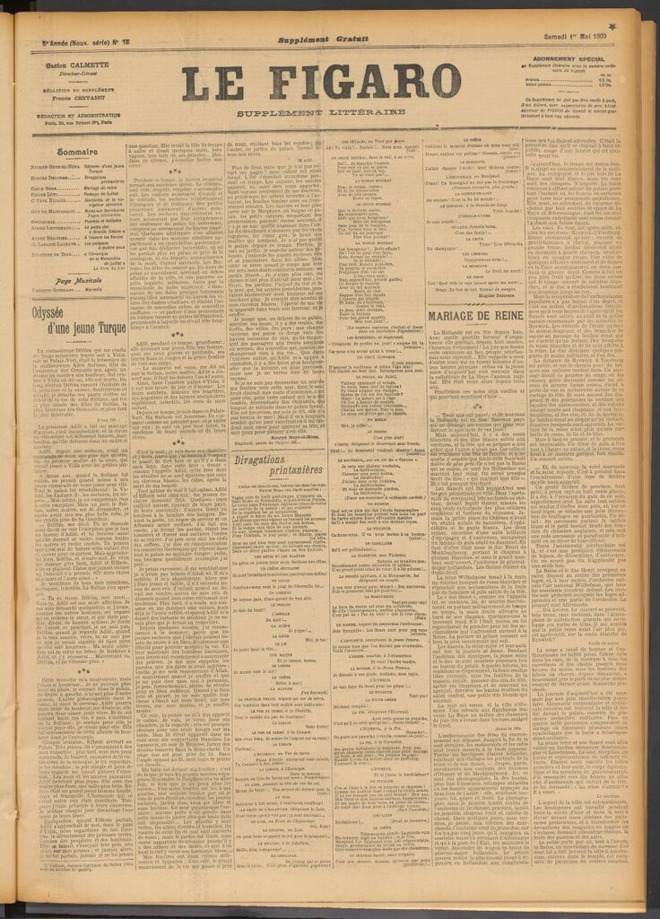 Miniatura de Le Figaro del 1 de mayo de 1909. Suplemento