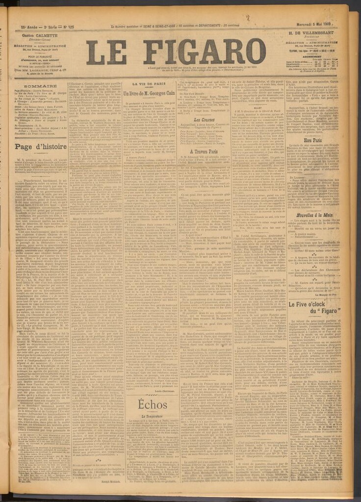Miniatura de Le Figaro del 5 de mayo de 1909