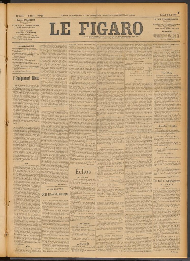 Miniatura de Le Figaro del 8 de mayo de 1909