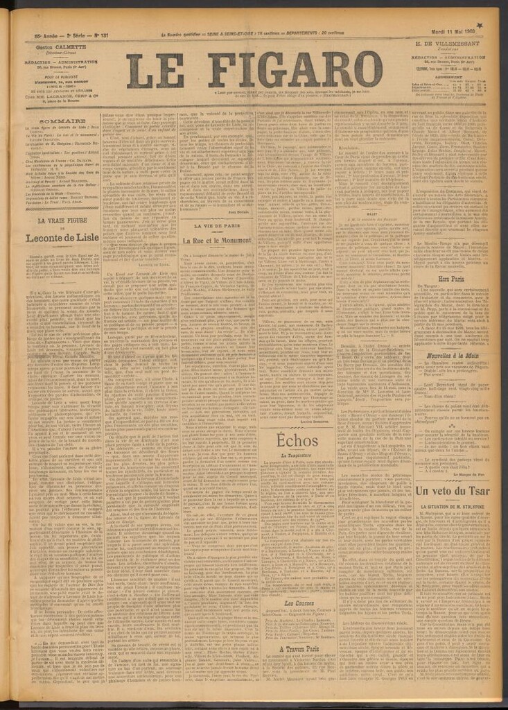 Miniatura de Le Figaro del 11 de mayo de 1909