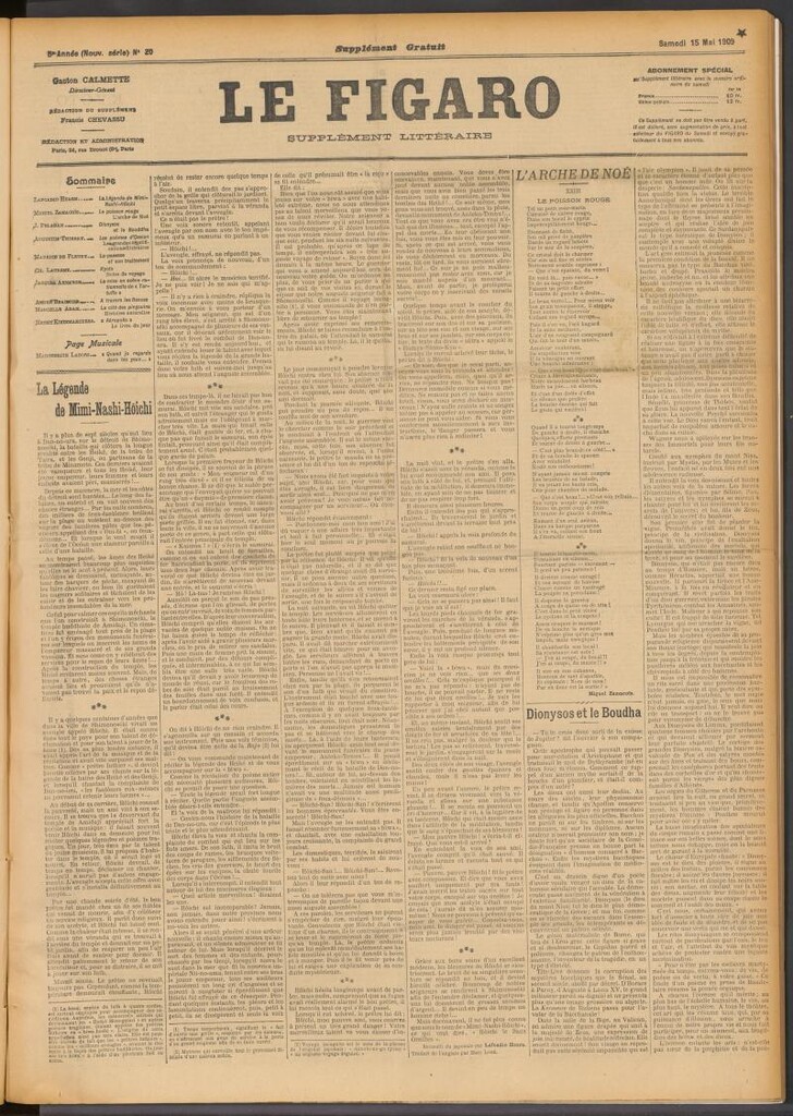 Miniatura de Le Figaro del 15 de mayo de 1909. Suplemento