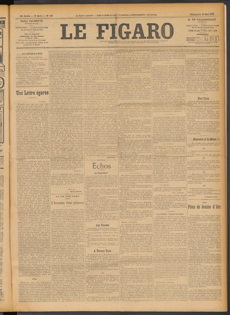Miniatura de Le Figaro del 16 de mayo de 1909