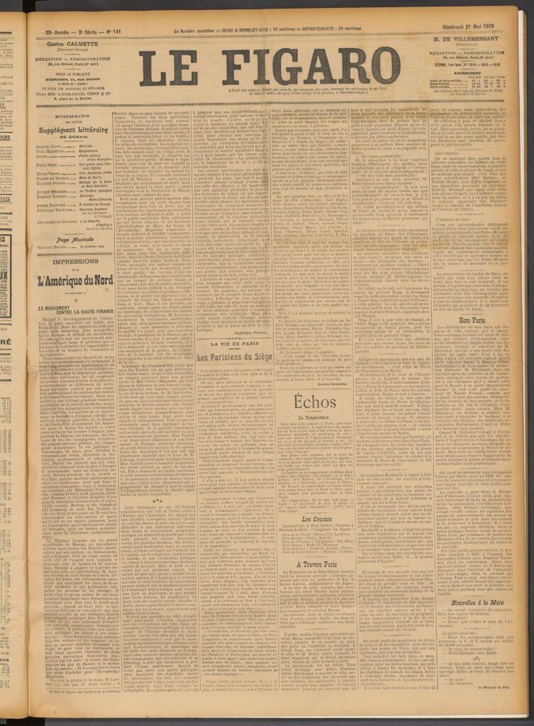 Miniatura de Le Figaro del 21 de mayo de 1909
