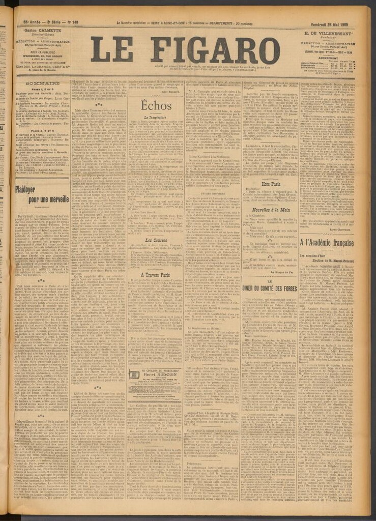 Miniatura de Le Figaro del 28 de mayo de 1909