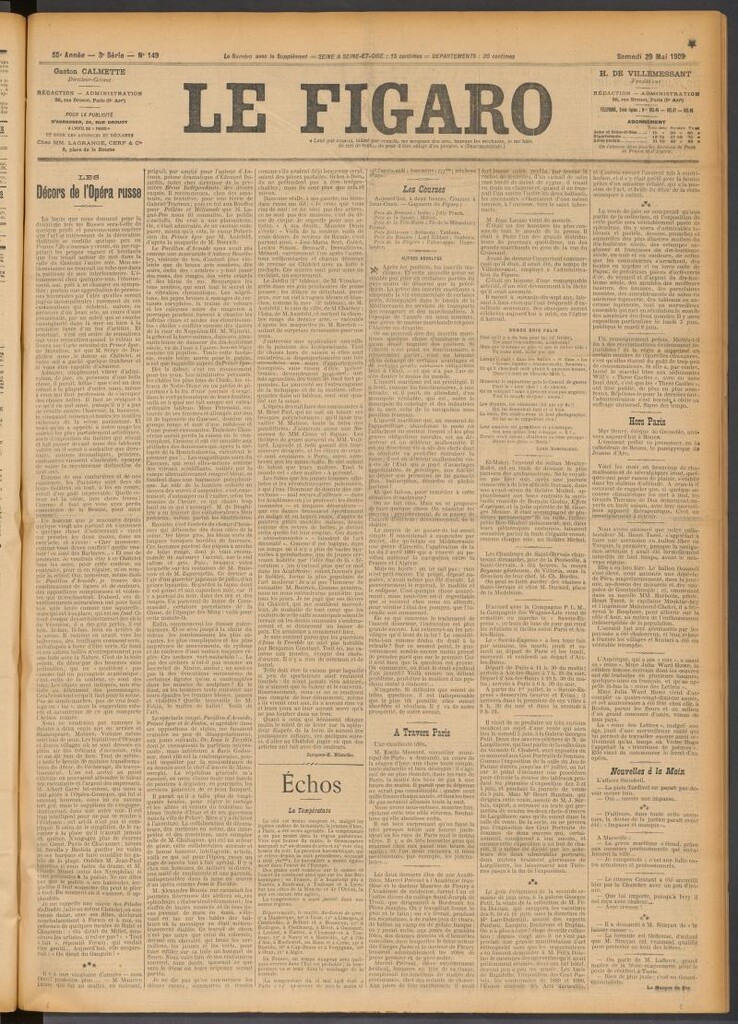 Miniatura de Le Figaro del 29 de mayo de 1909