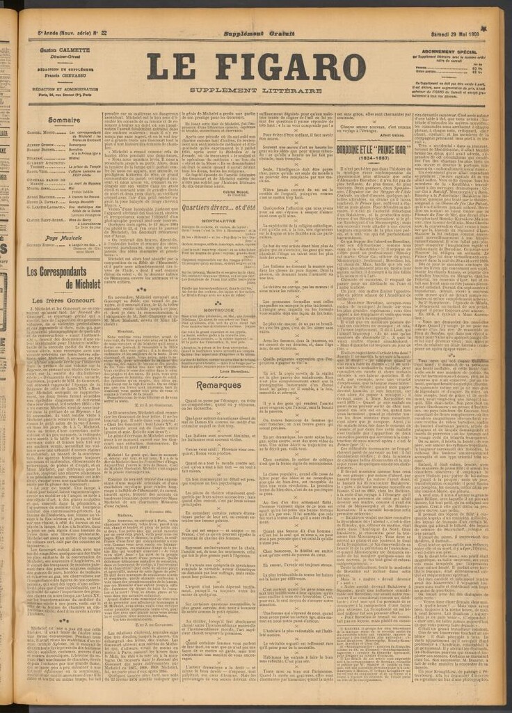 Miniatura de Le Figaro del 29 de mayo de 1909. Suplemento