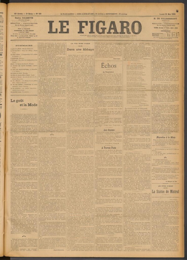 Miniatura de Le Figaro del 31 de mayo de 1909