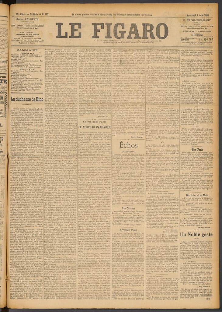 Miniatura de Le Figaro del 9 de junio de 1909