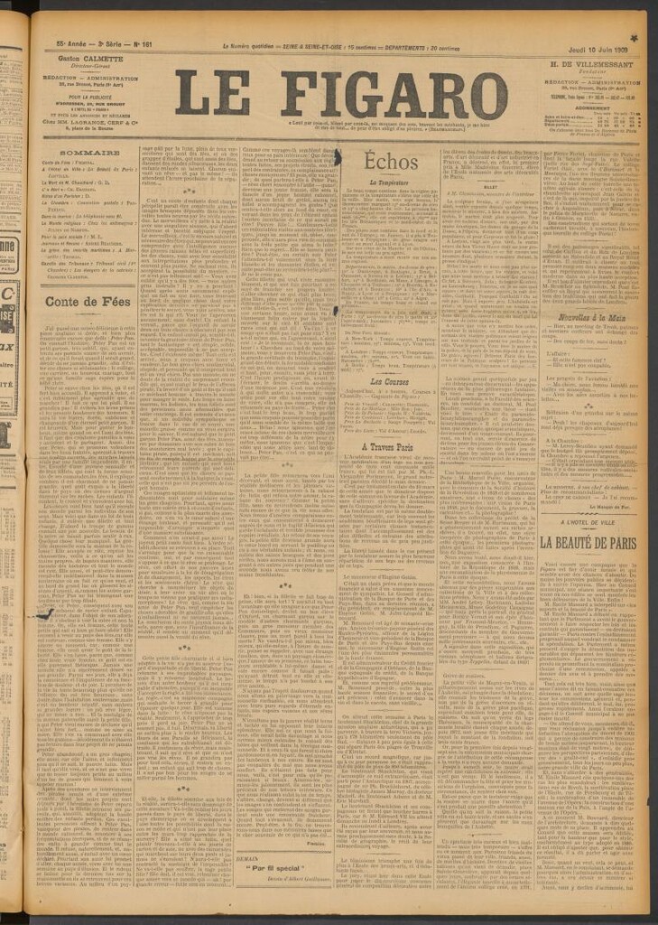 Miniatura de Le Figaro del 10 de junio de 1909