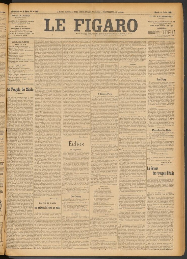 Miniatura de Le Figaro del 15 de junio de 1909