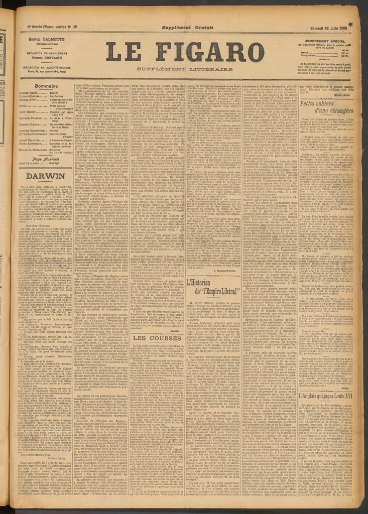Miniatura de Le Figaro del 26 de junio de 1909. Suplemento