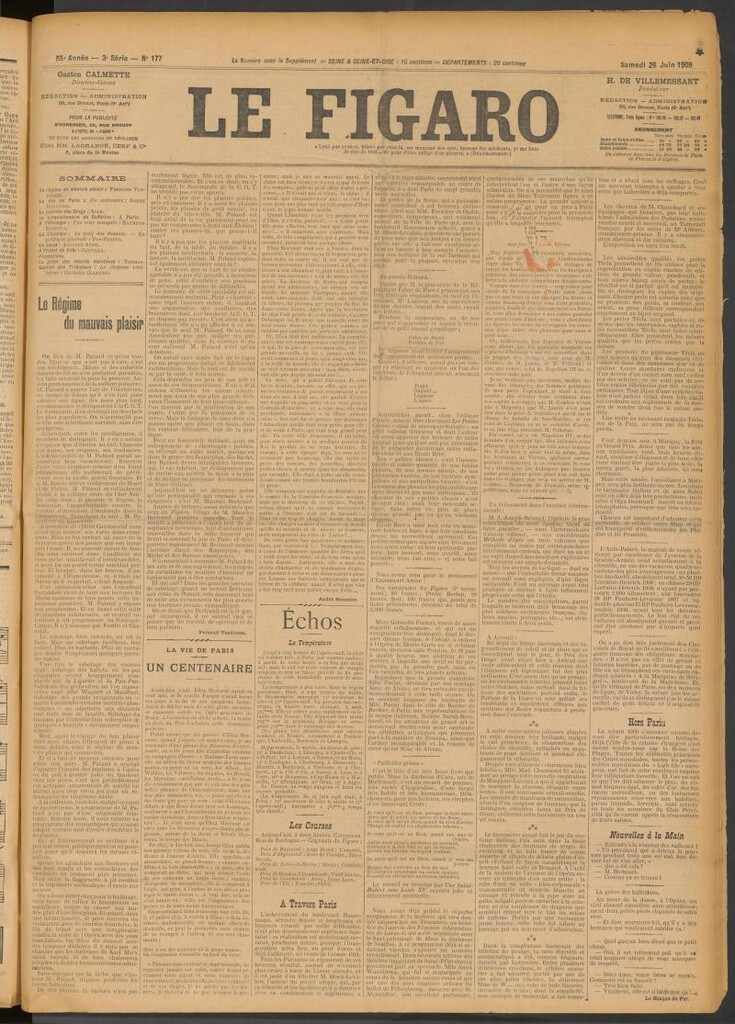 Miniatura de Le Figaro del 26 de junio de 1909