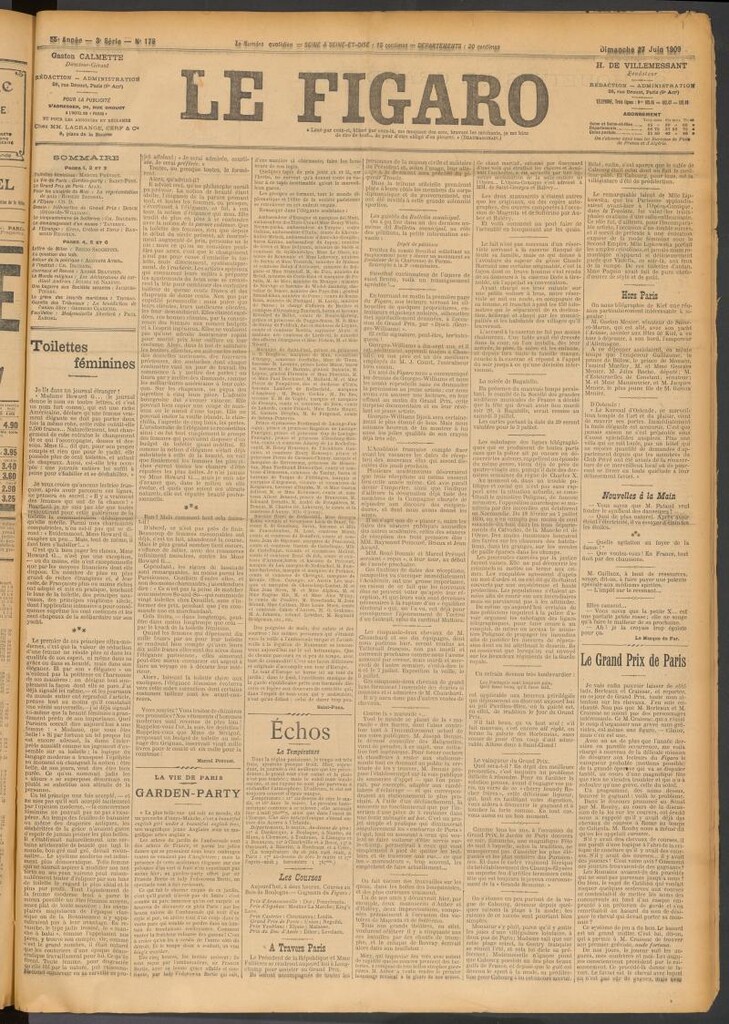 Miniatura de Le Figaro del 27 de junio de 1909