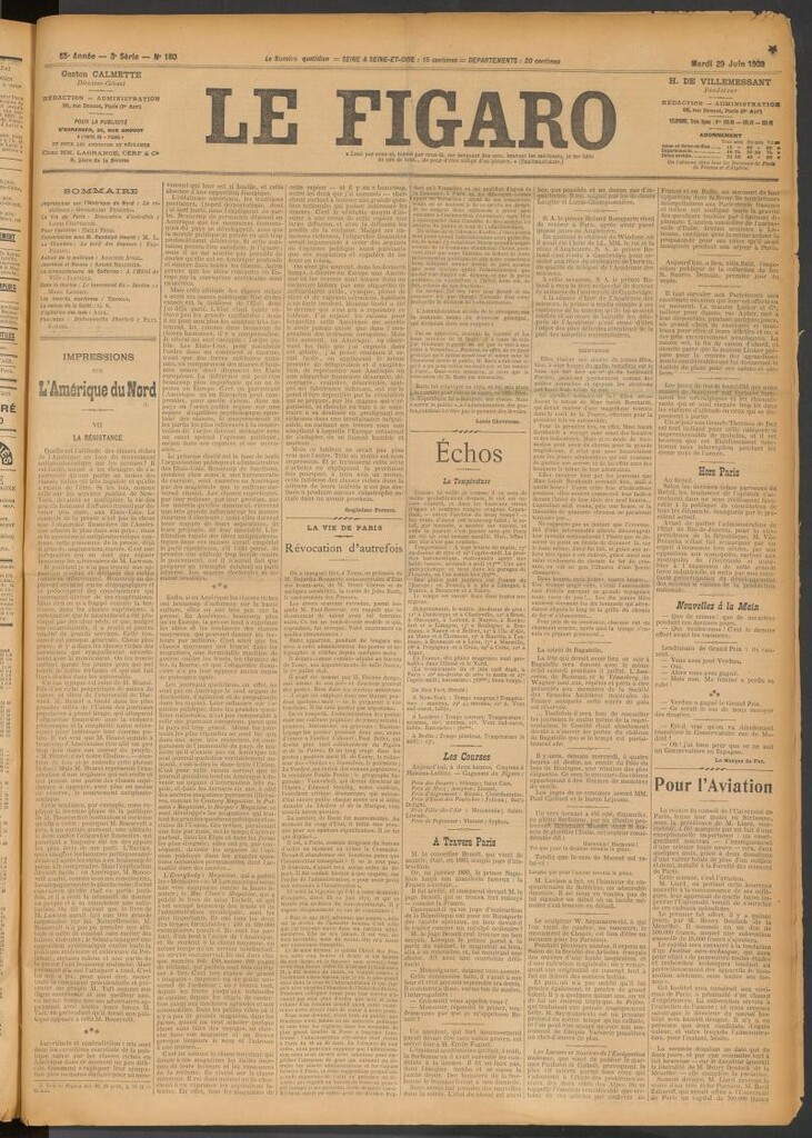 Miniatura de Le Figaro del 29 de junio de 1909