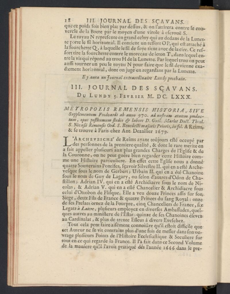 Miniatura de Le Journal des Sçavans pour l´année del 5 de febrero de 1680, nº 3
