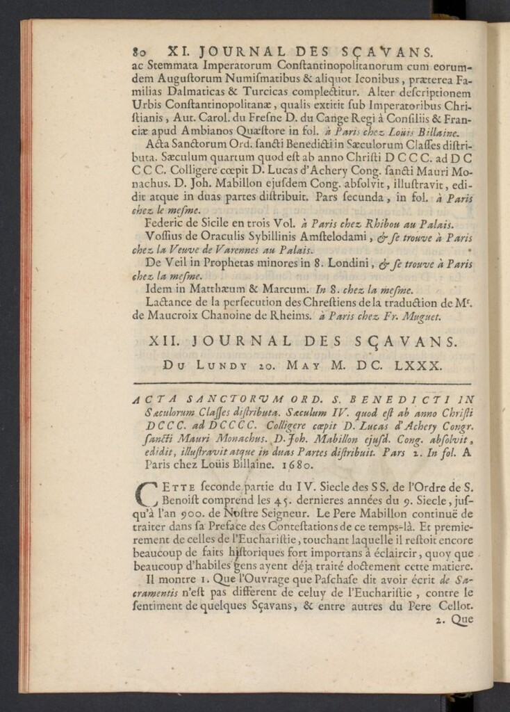 Miniatura de Le Journal des Sçavans pour l´année del 20 de mayo de 1680, nº 12