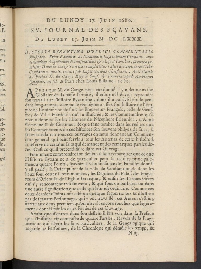 Miniatura de Le Journal des Sçavans pour l´année del 17 de junio de 1680, nº 15