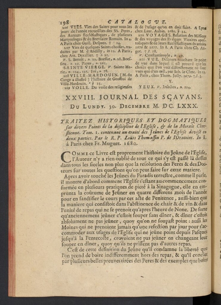 Miniatura de Le Journal des Sçavans pour l´année del 30 de diciembre de 1680, nº 28