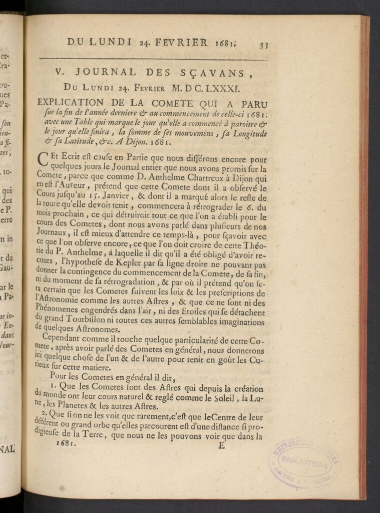 Miniatura de Le Journal des Sçavans pour l´année  del 24 de febrero de 1681, nº 5