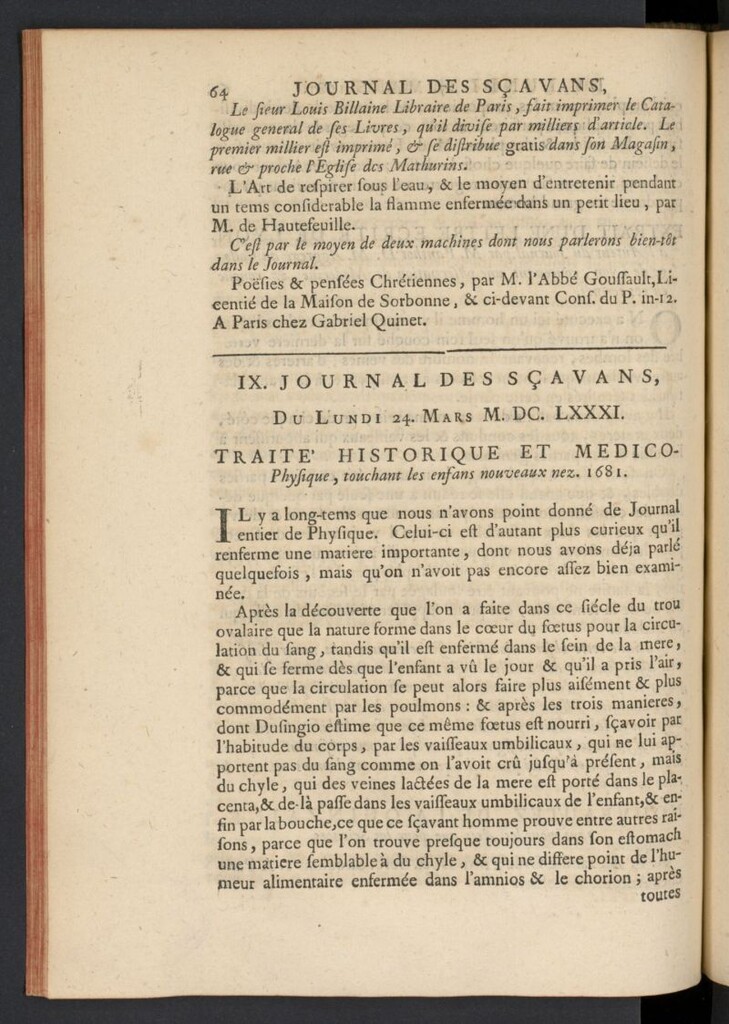 Miniatura de Le Journal des Sçavans pour l´année del 24 de marzo de 1681, nº 9