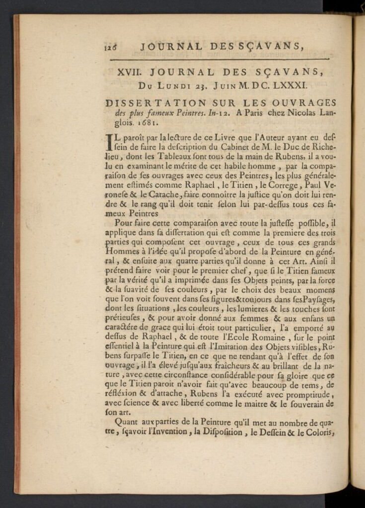 Miniatura de Le Journal des Sçavans pour l´année del 23 de junio de 1681, nº 17