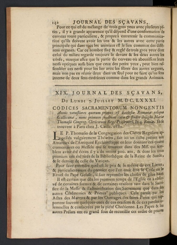 Miniatura de Le Journal des Sçavans pour l´année del 7 de julio de 1681, nº 19