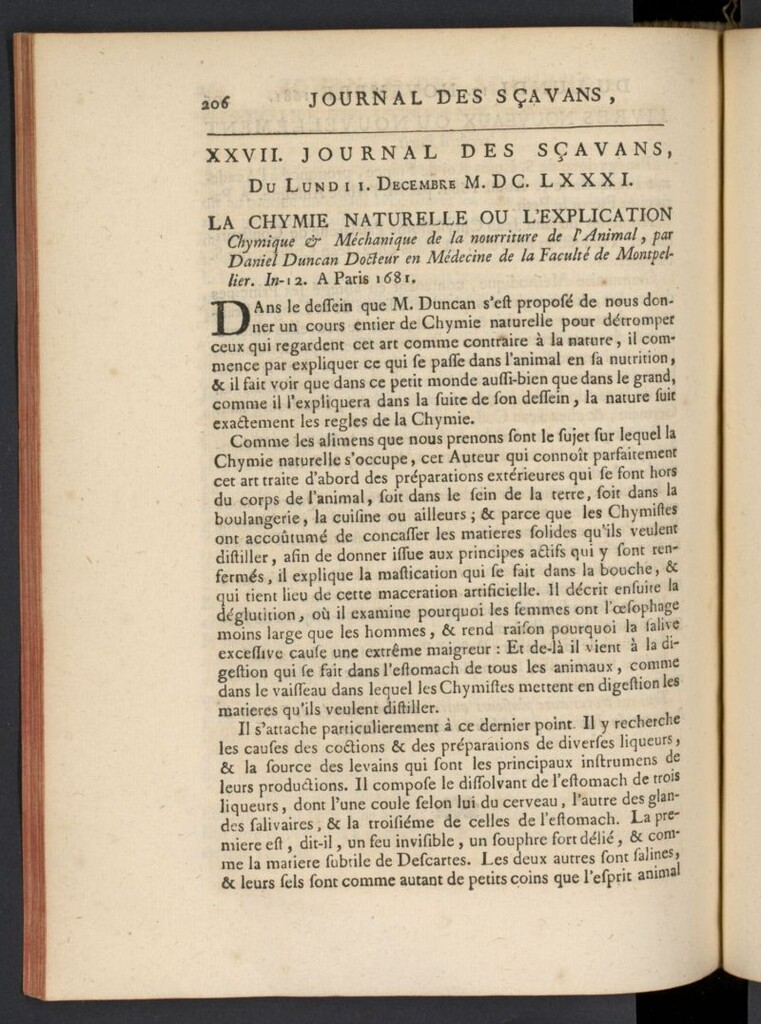 Miniatura de Le Journal des Sçavans pour l´année del 1 de diciembre de 1681, nº 27