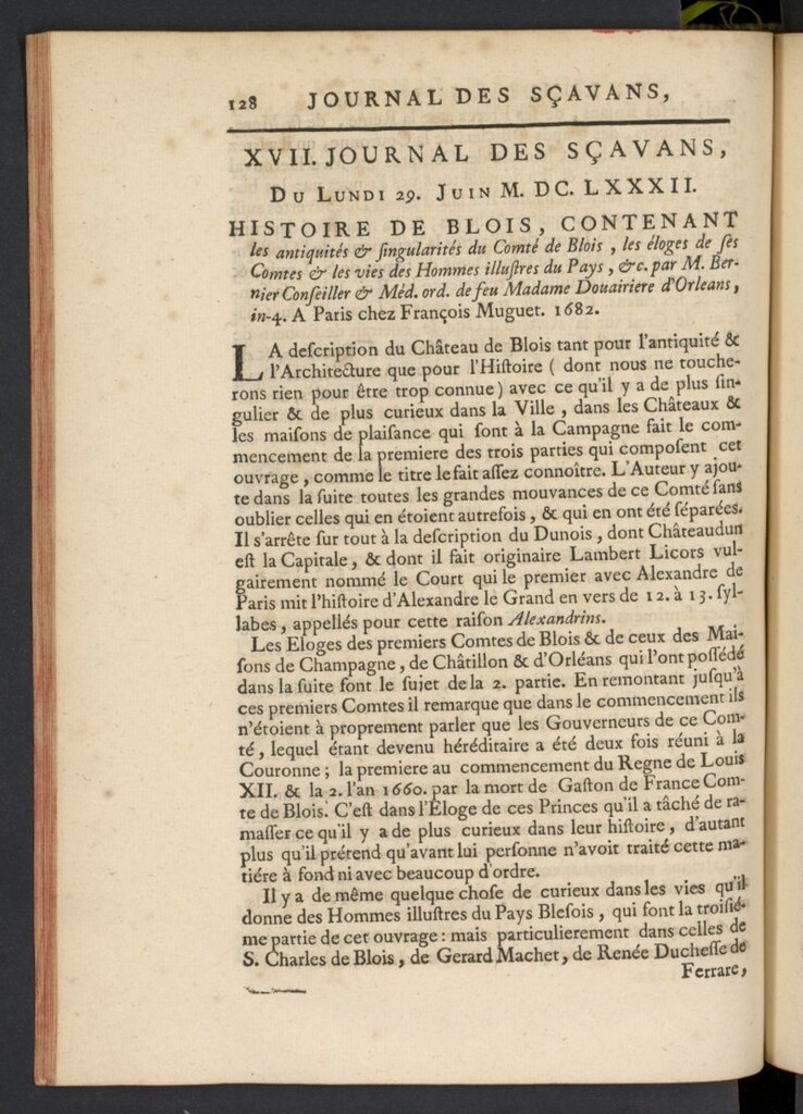 Miniatura de Le Journal des Sçavans pour l´année del 29 de junio de 1682, nº 17