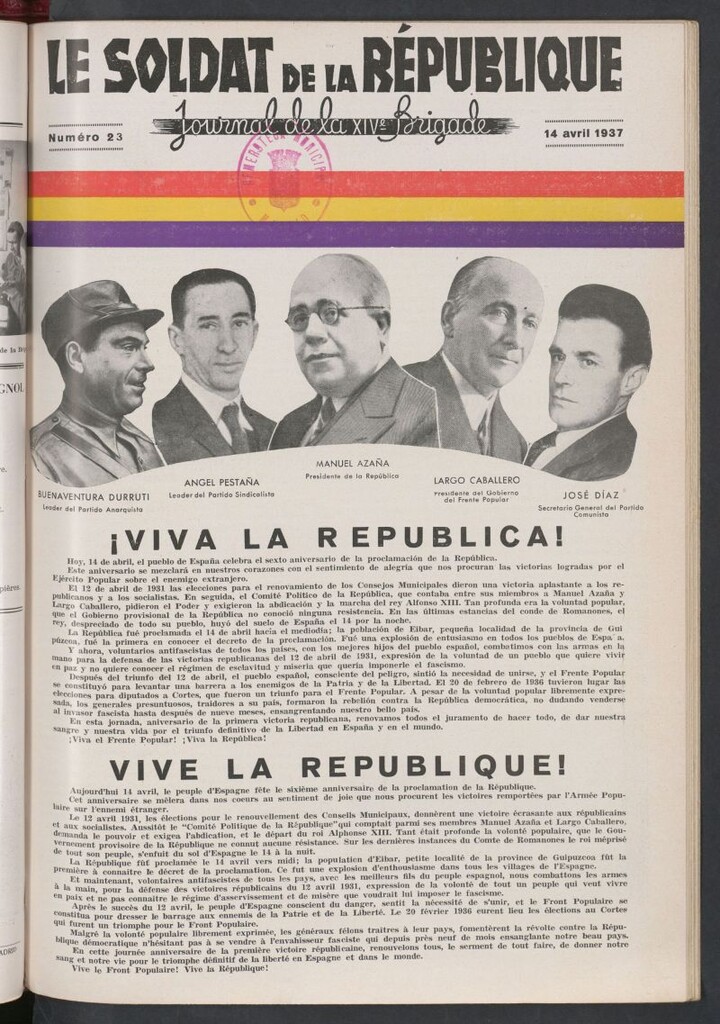 Miniatura de Le Soldat de la Republique : journal de la XIVe Brigade. 14 avril 1937