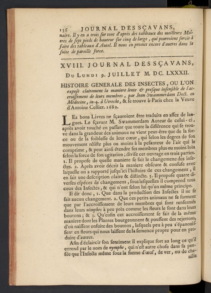 Miniatura de Le Journal des Sçavans pour l´année del 9 de julio de 1682, nº 18