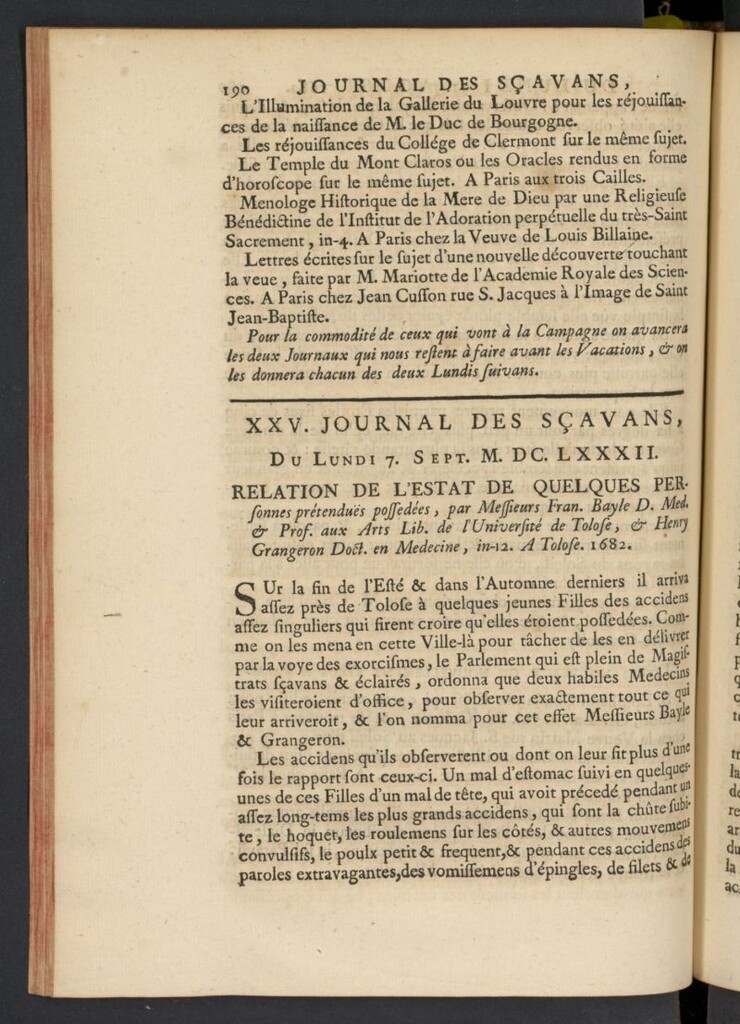 Miniatura de Le Journal des Sçavans pour l´année del 7 de septiembre de 1682, nº 25