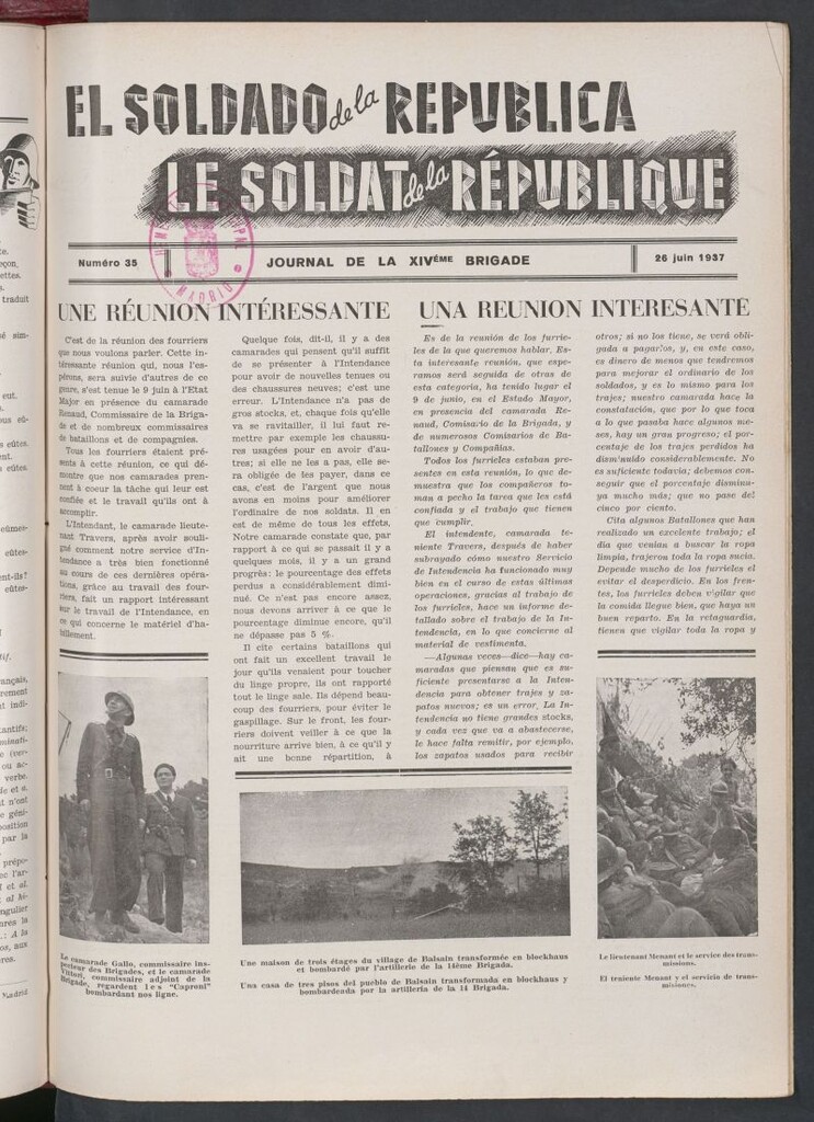 Miniatura de Le Soldat de la Republique : journal de la XIVe Brigade. 26 juin 1937