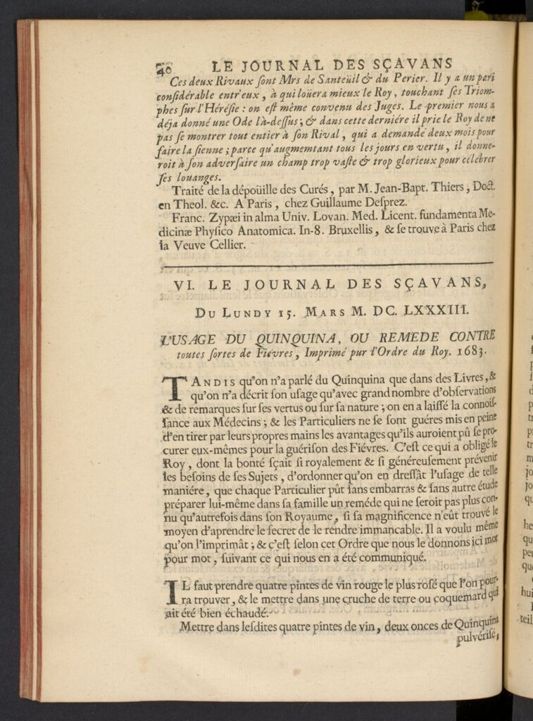 Miniatura de Le Journal des Sçavans pour l´année del 15 de marzo de 1683, nº 6