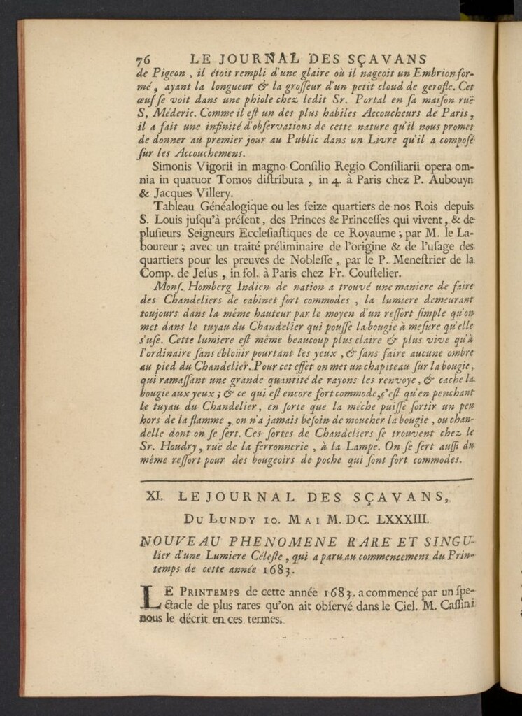 Miniatura de Le Journal des Sçavans pour l´année del 10 de mayo de 1683, nº 11