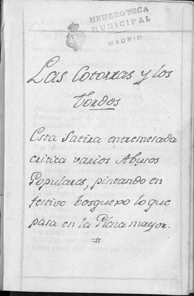 Miniatura de Las Cotorras y los Tordos, ni ellas mudas ni ellos sordos