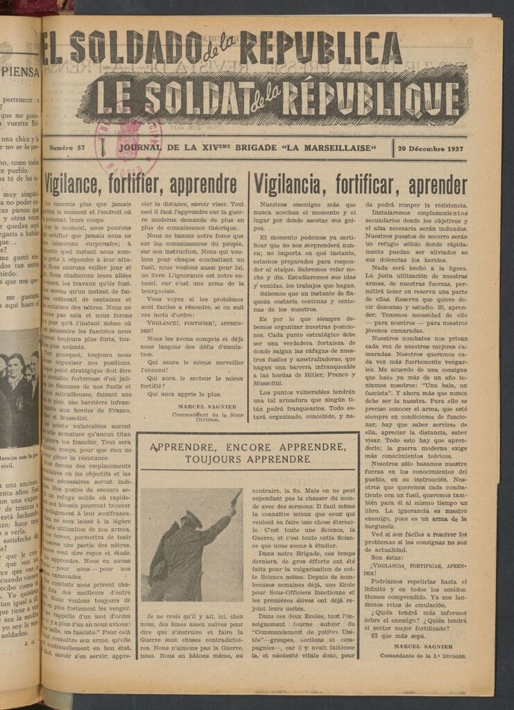 Miniatura de Le Soldat de la Republique : journal de la XIVe Brigade. 20 decembre 1937