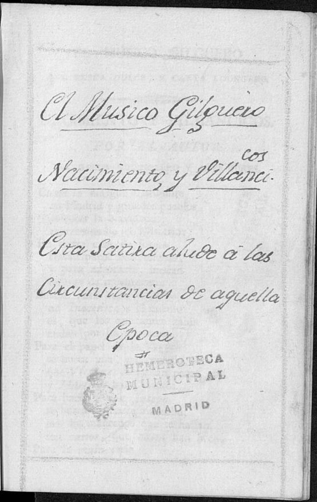 Miniatura de El Músico Gilguero que trina dulce y canta lisongero: Nacimiento y villancicos