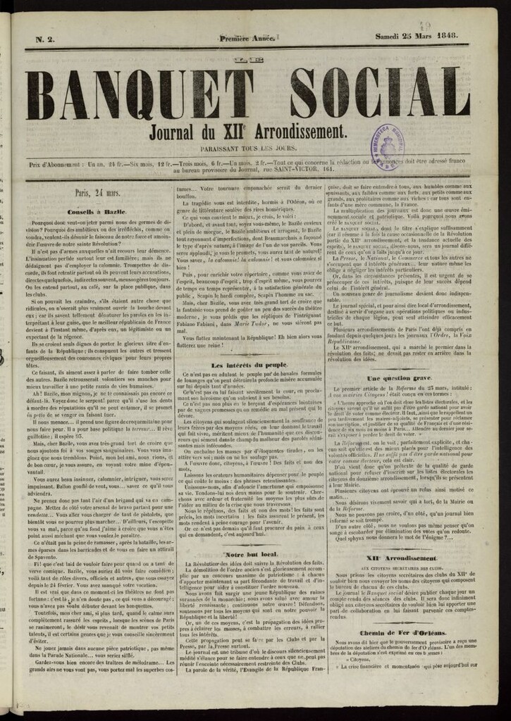 Miniatura de Le Banquet Social del 25 de marzo de 1848, nº 2