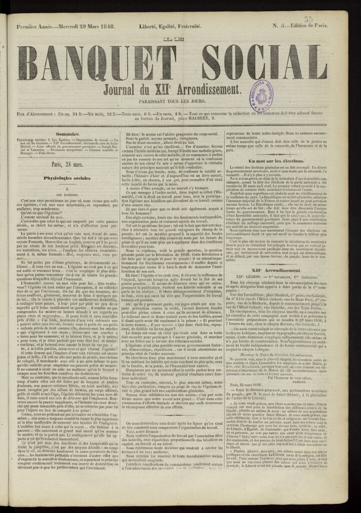 Miniatura de Le Banquet Social del 29 de marzo de 1848, nº 5