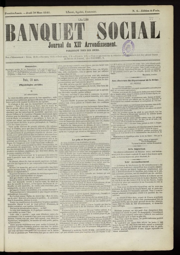 Miniatura de Le Banquet Social del 30 de marzo de 1848, nº 6