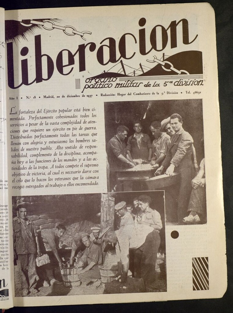 Miniatura de Liberación : semanario de la 5ª División del 20 de diciembre de 1937