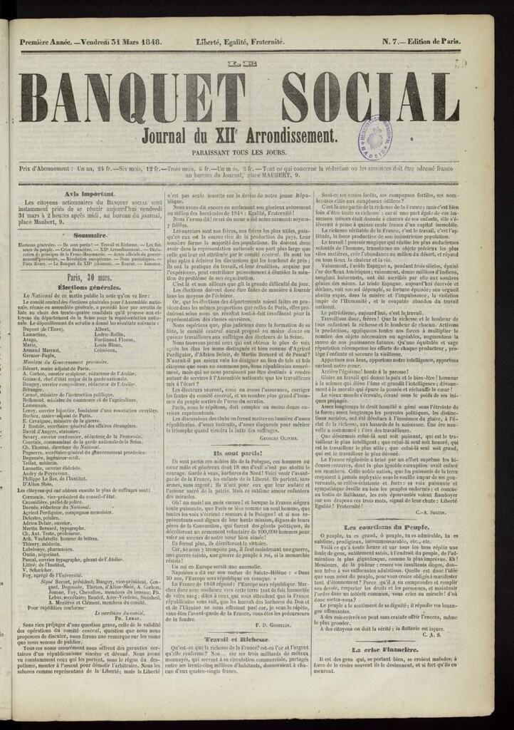 Miniatura de Le Banquet Social del 31 de marzo de 1848, nº 7