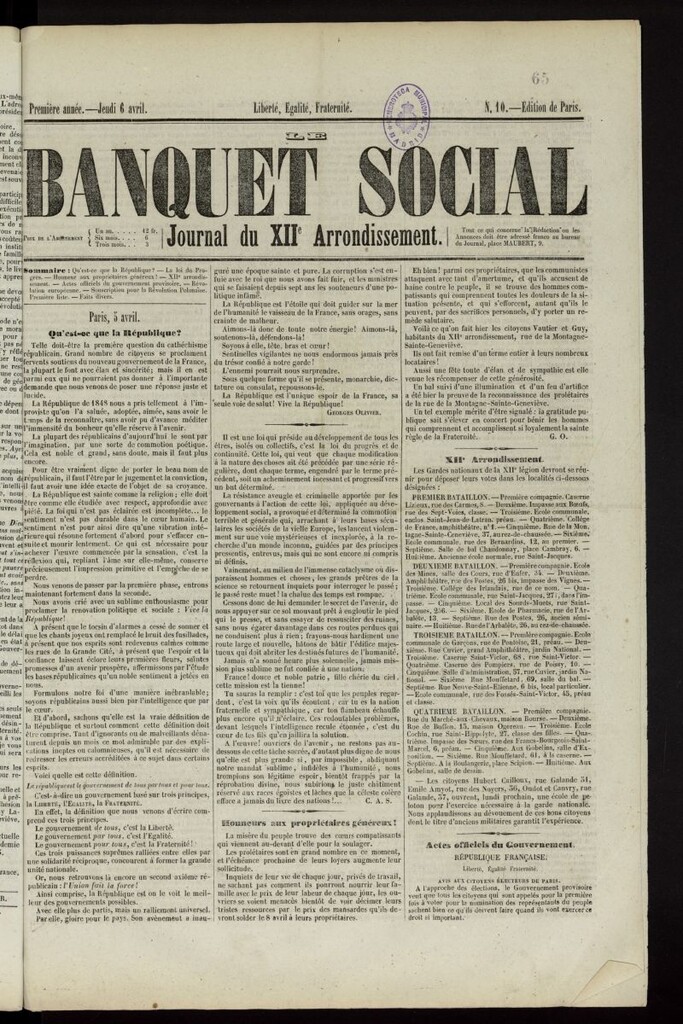 Miniatura de Le Banquet Social del 6 de abril de 1848, nº 10