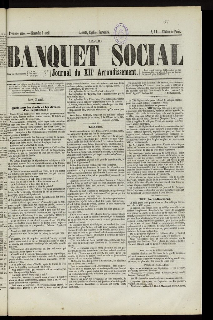 Miniatura de Le Banquet Social del 9 de abril de 1848, nº 11