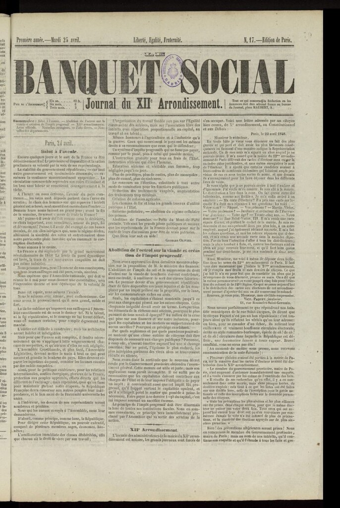 Miniatura de Le Banquet Social del 25 de abril de 1848, nº 17